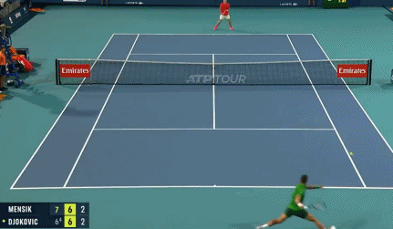 看着都累啊！德约第二盘抢七多拍后，直接瘫倒在地大喘气